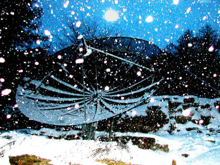 Dish in snow